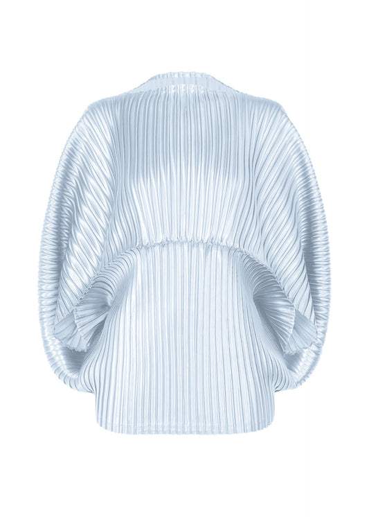 A product shot of the ISSEY MIYAKE GLOSSED METAL PLEATS shirt in pale blue (70).