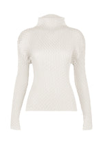 A product shot of the ISSEY MIYAKE SLEEK PLEATS shirt in white (01).