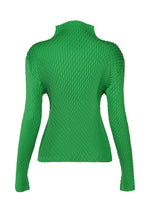 A detail shot of the ISSEY MIYAKE SLEEK PLEATS shirt.