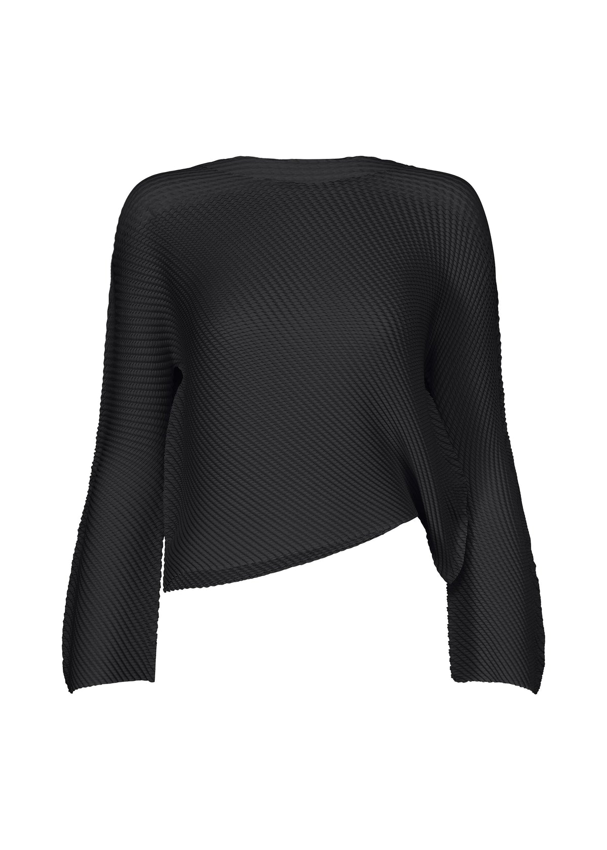 A product shot of the ISSEY MIYAKE SHIFTED MISTY PLEATS clothing in black (15).