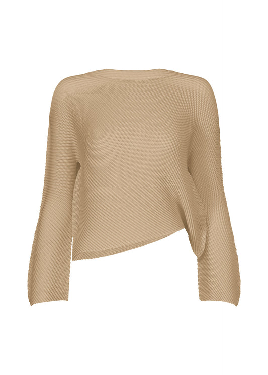 A product shot of the ISSEY MIYAKE SHIFTED MISTY PLEATS clothing in beige (41).
