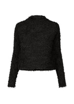 A product shot of the ISSEY MIYAKE SHIFTED FUZZY PLEATS shirt in black (15).