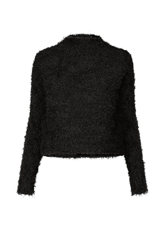 A product shot of the ISSEY MIYAKE SHIFTED FUZZY PLEATS shirt in black (15).