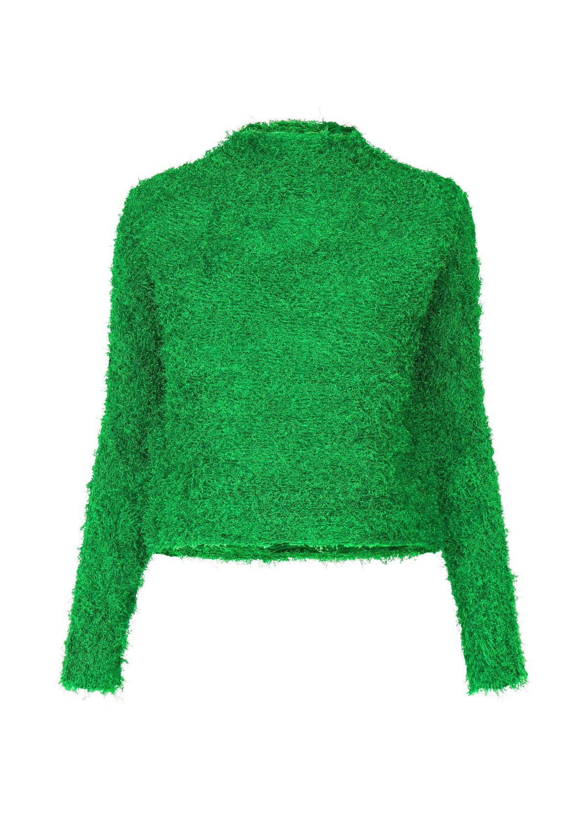 A product shot of the ISSEY MIYAKE SHIFTED FUZZY PLEATS shirt in green (62).