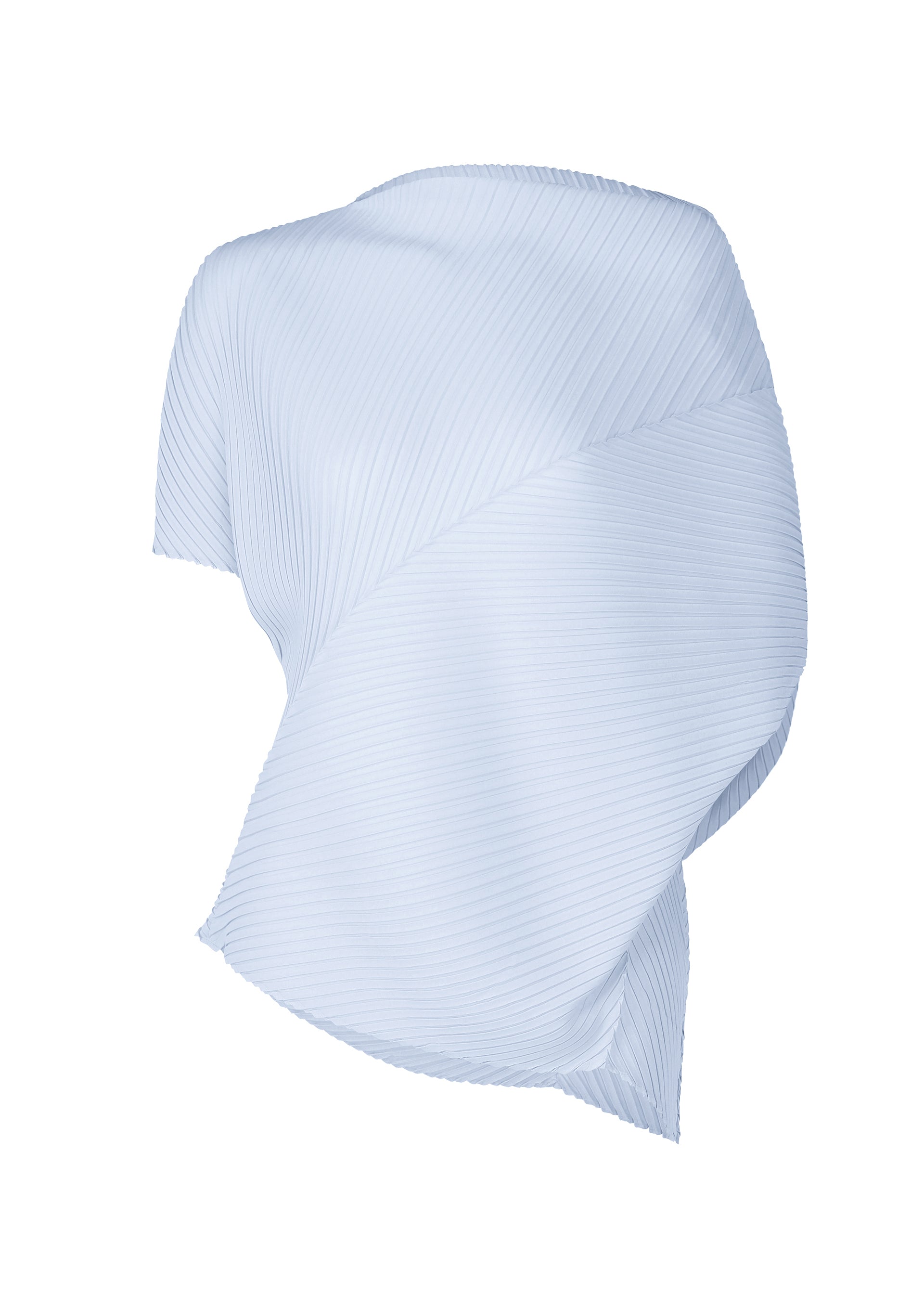 A product shot of the ISSEY MIYAKE SOFT FOLD PLEATS shirt in light blue.