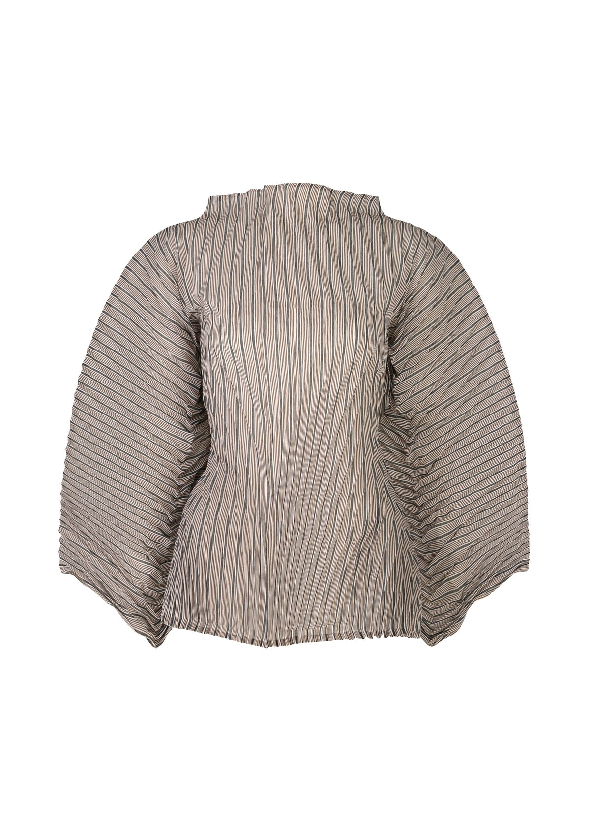 A product shot of the ISSEY MIYAKE GENERIC STRIPES (HAND PLEATS) clothing in black-hued (17).