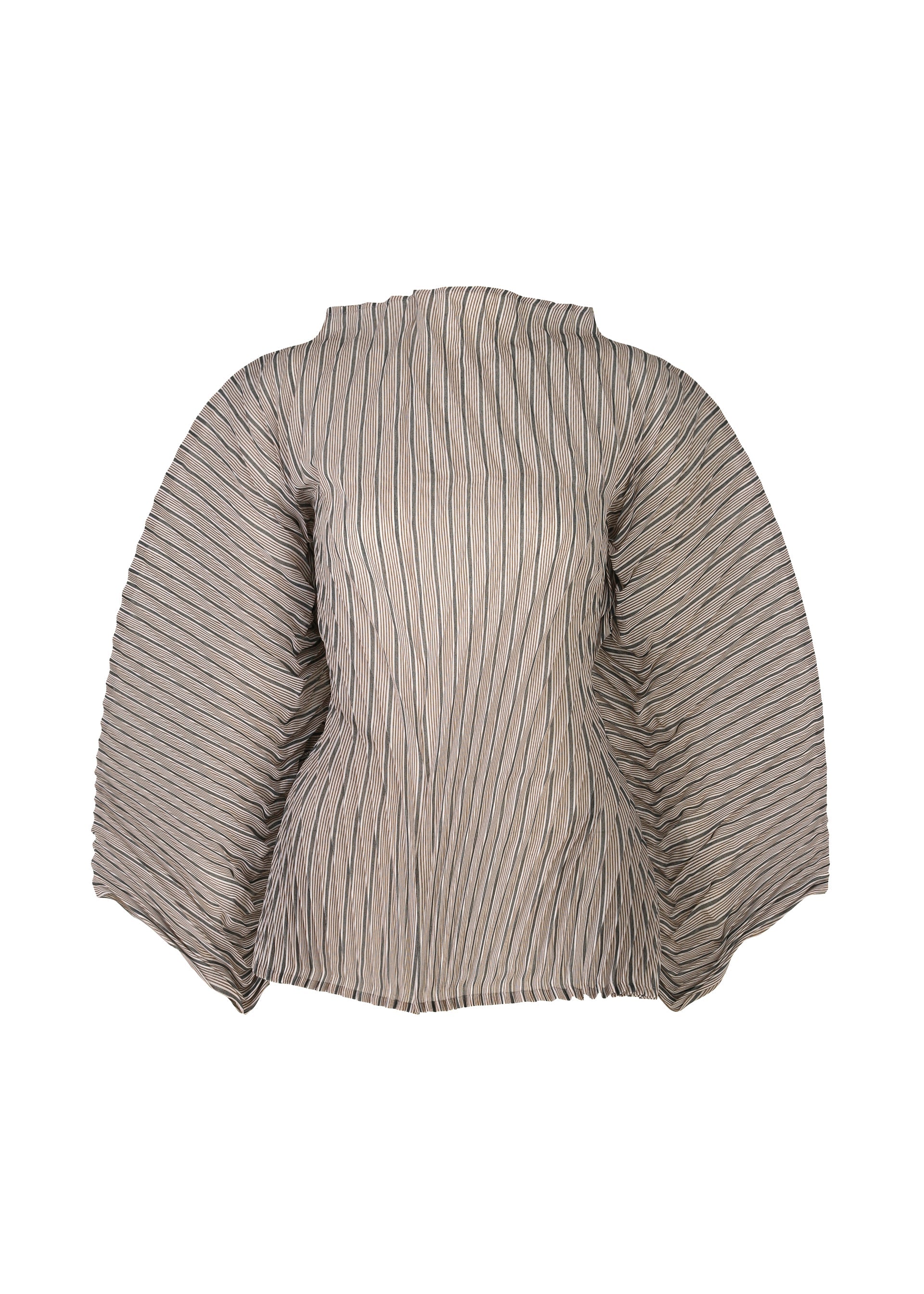 A product shot of the ISSEY MIYAKE GENERIC STRIPES (HAND PLEATS) clothing in black-hued (17).