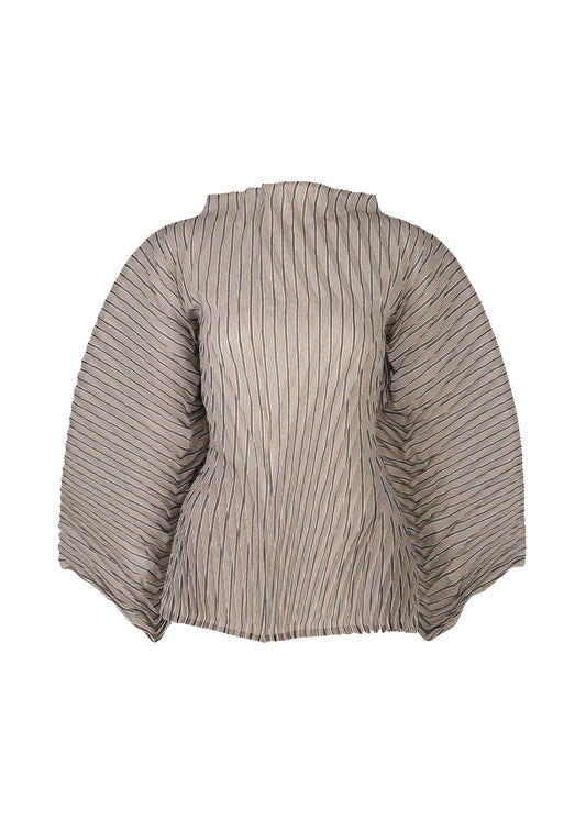 A product shot of the ISSEY MIYAKE GENERIC STRIPES (HAND PLEATS) clothing in black-hued (17).