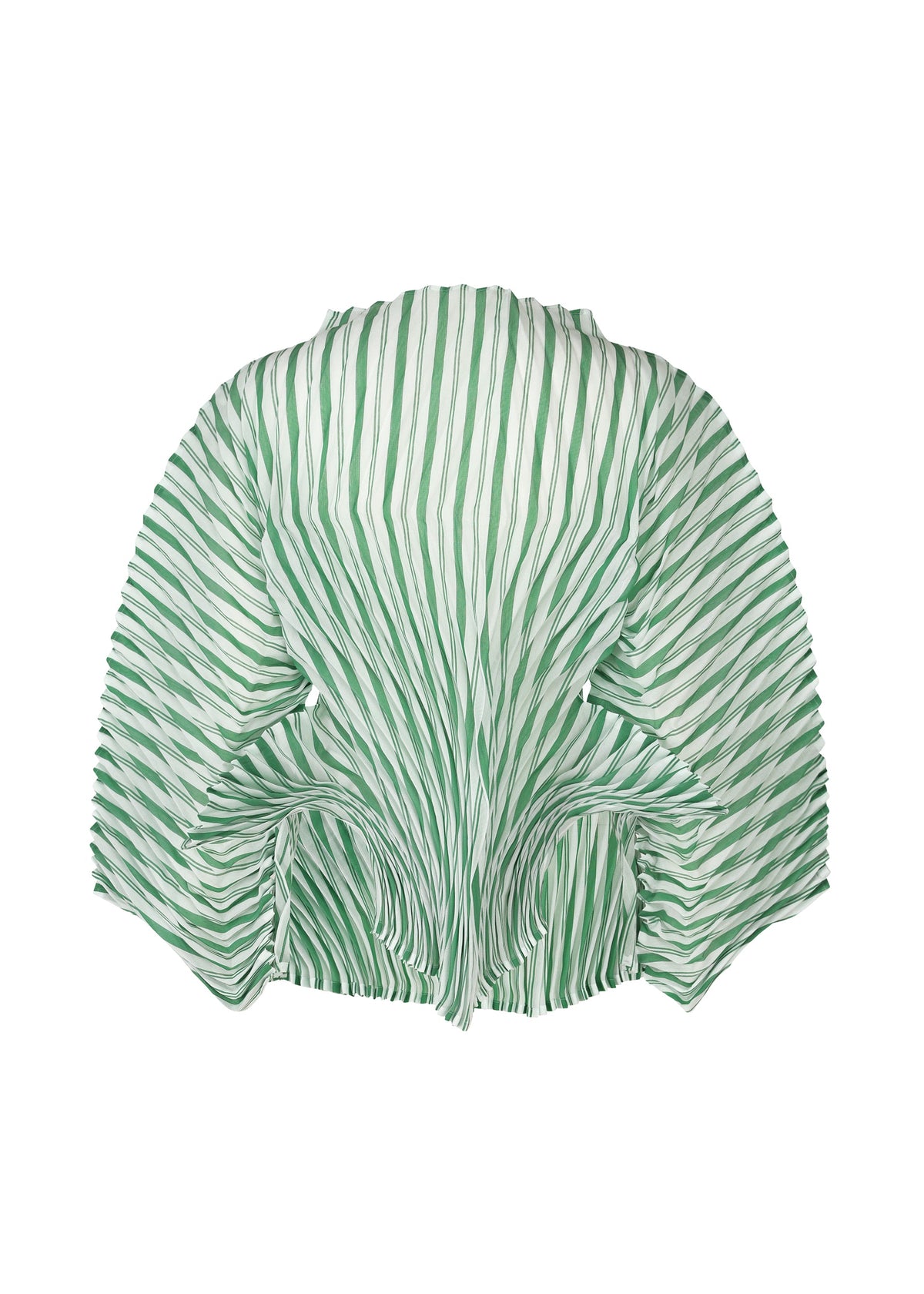 A detail shot of the ISSEY MIYAKE GENERIC STRIPES (HAND PLEATS) clothing.