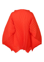 A detail shot of the ISSEY MIYAKE WAVE PLEATS shirt.