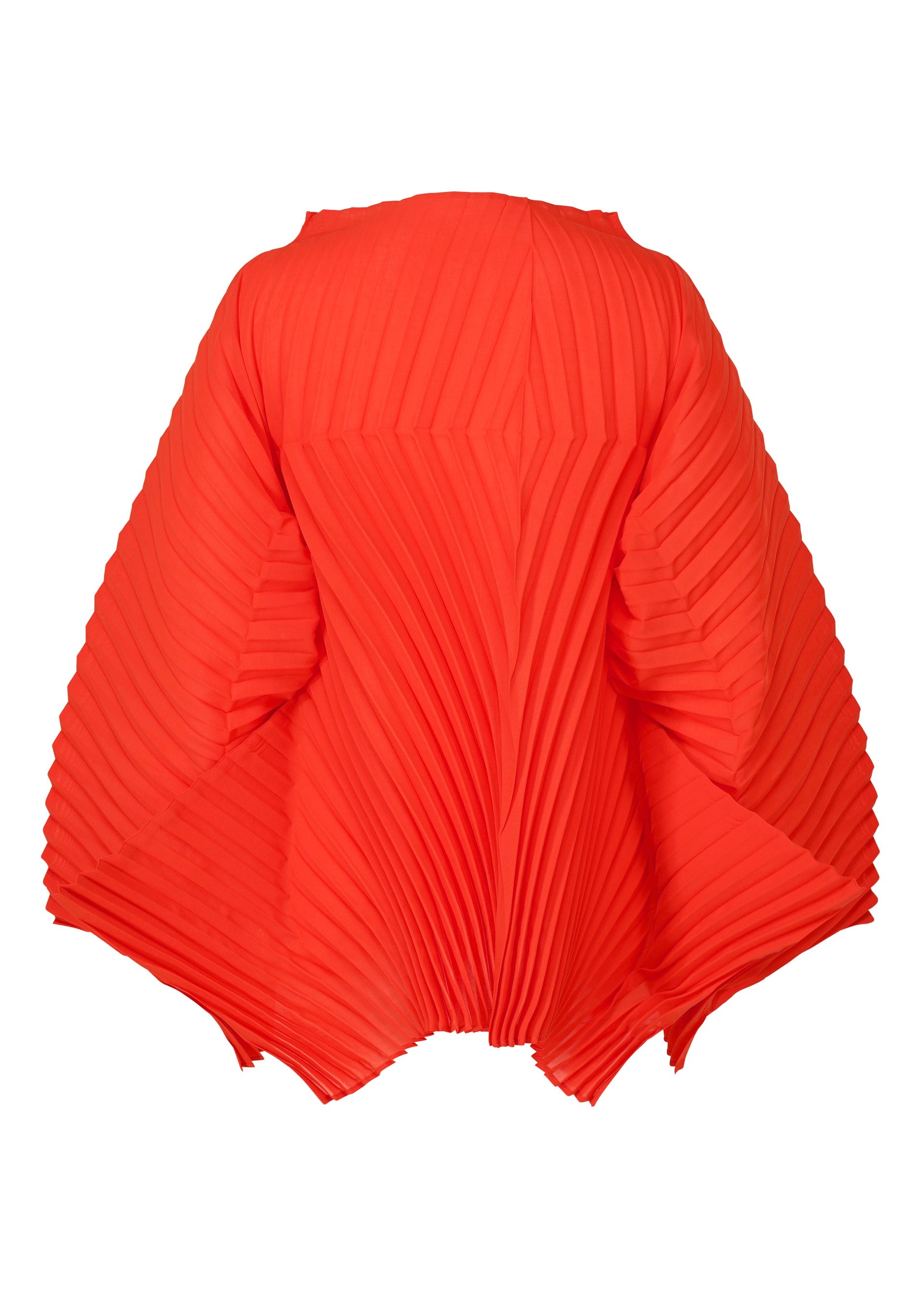 A detail shot of the ISSEY MIYAKE WAVE PLEATS shirt.