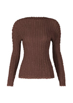 A product shot of the ISSEY MIYAKE JELLYFISH PLEATS shirt in dark brown (45).