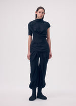 KNIT (CONTOUR) PLEATS Top Black