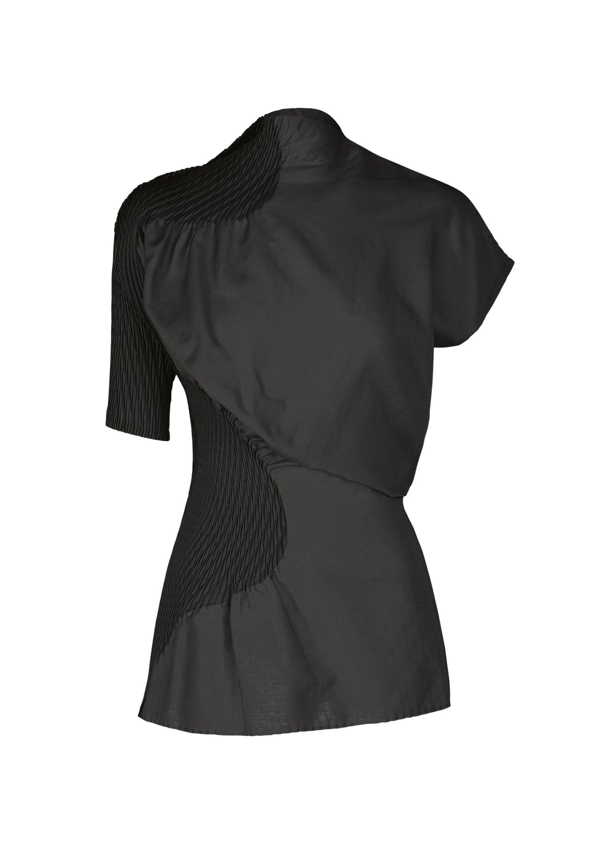 KNIT (CONTOUR) PLEATS Top Black