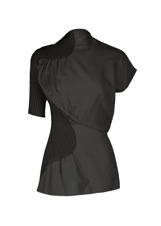 KNIT (CONTOUR) PLEATS Top Black