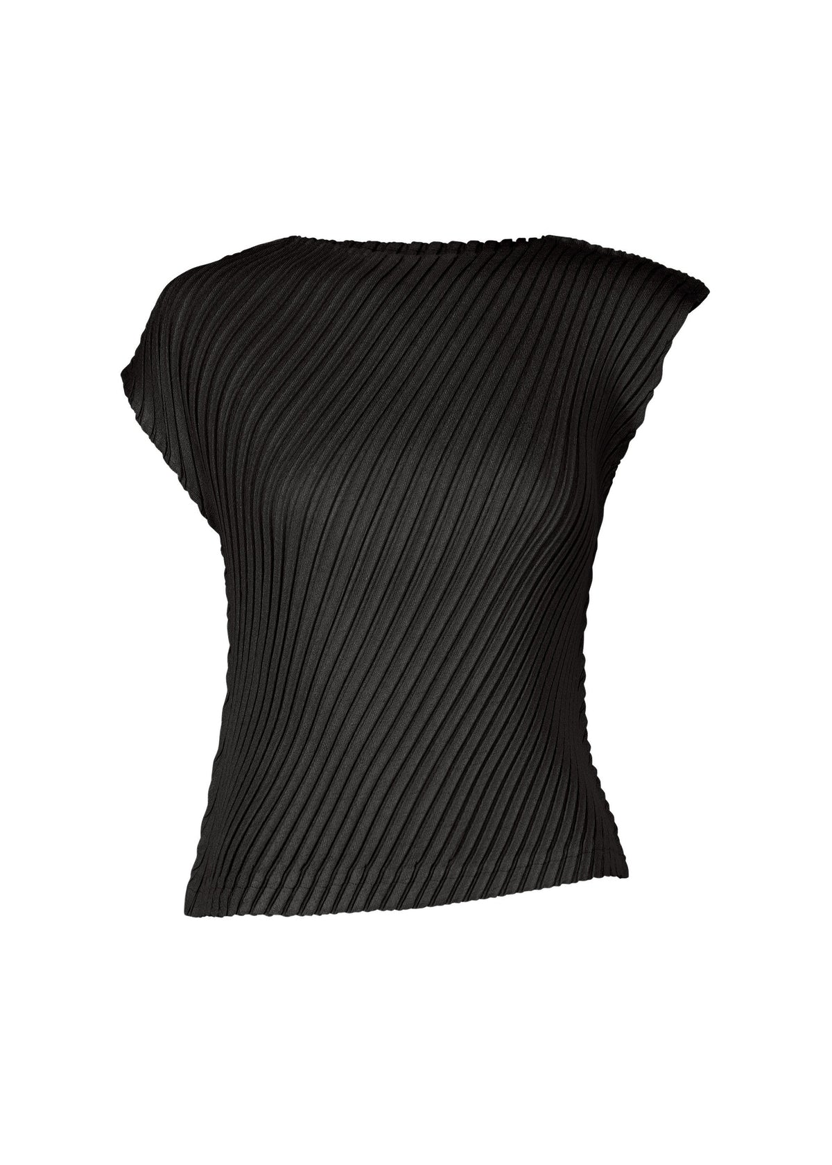 A product shot of the ISSEY MIYAKE LINEN LIKE PLEATS shirt in black (15).