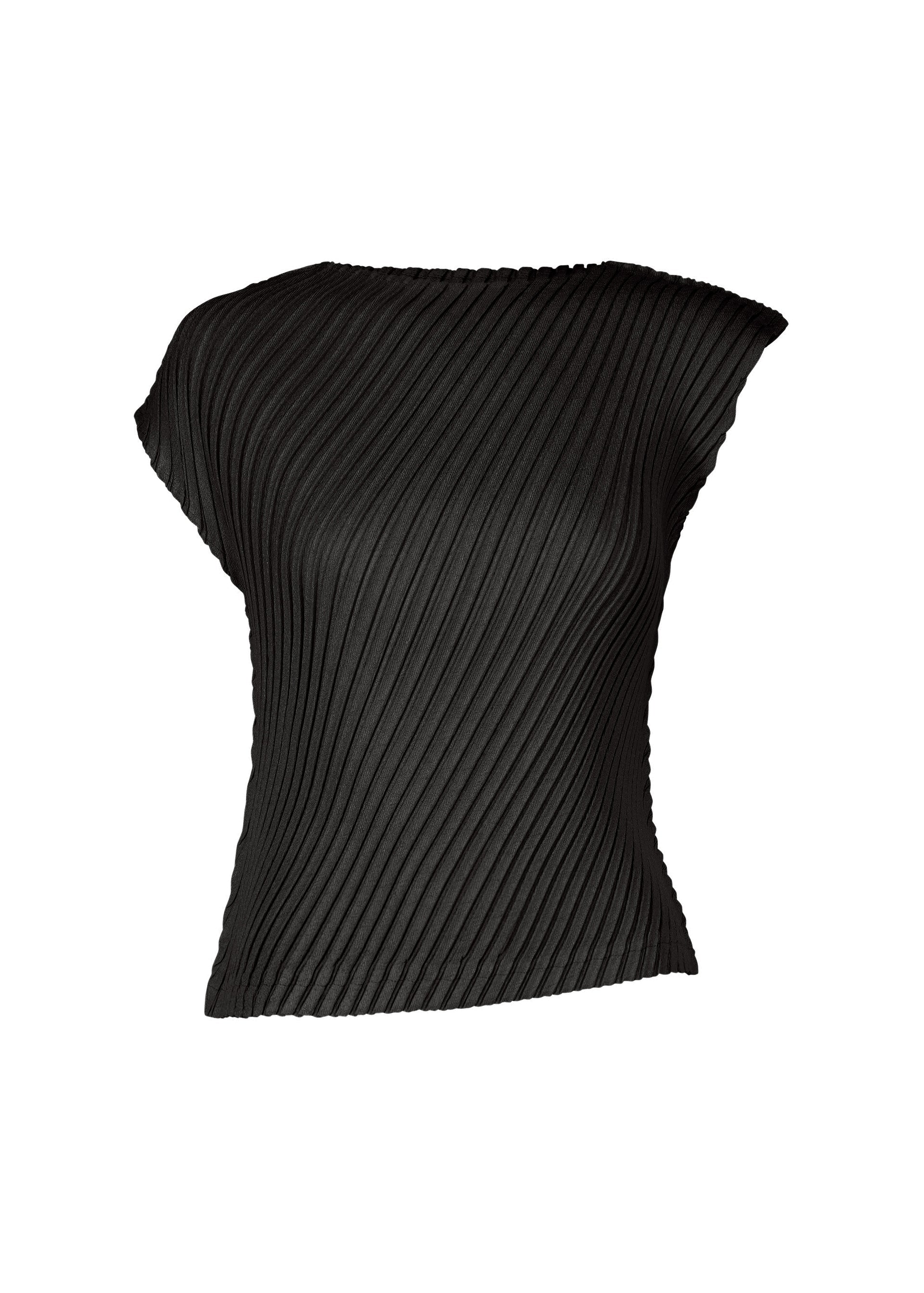 A product shot of the ISSEY MIYAKE LINEN LIKE PLEATS shirt in black (15).