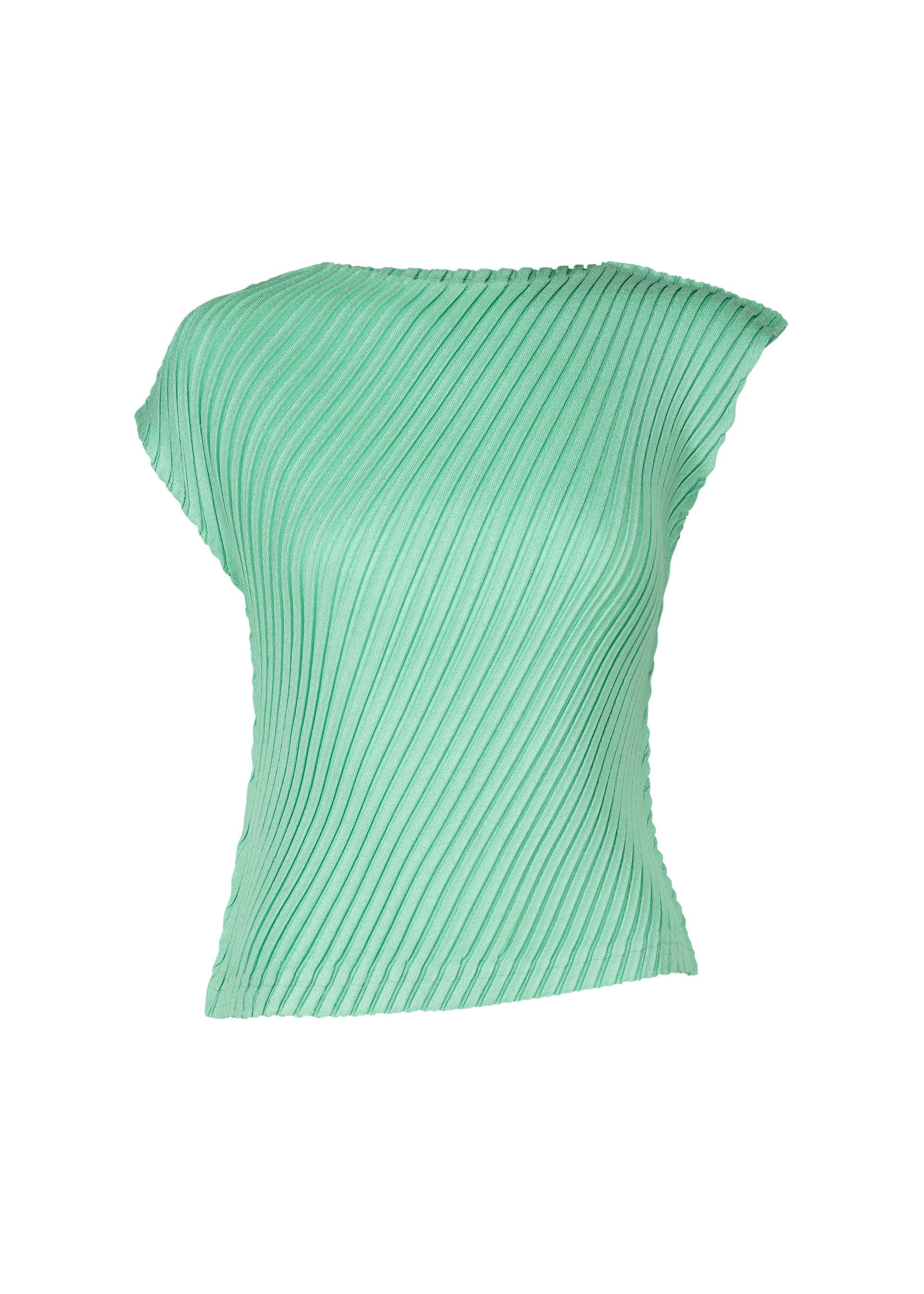 A product shot of the ISSEY MIYAKE LINEN LIKE PLEATS shirt in mint (60).