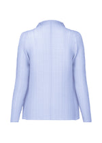 A detail shot of the ISSEY MIYAKE WOOLY PLEATS 58 shirt.