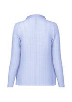A detail shot of the ISSEY MIYAKE WOOLY PLEATS 58 shirt.
