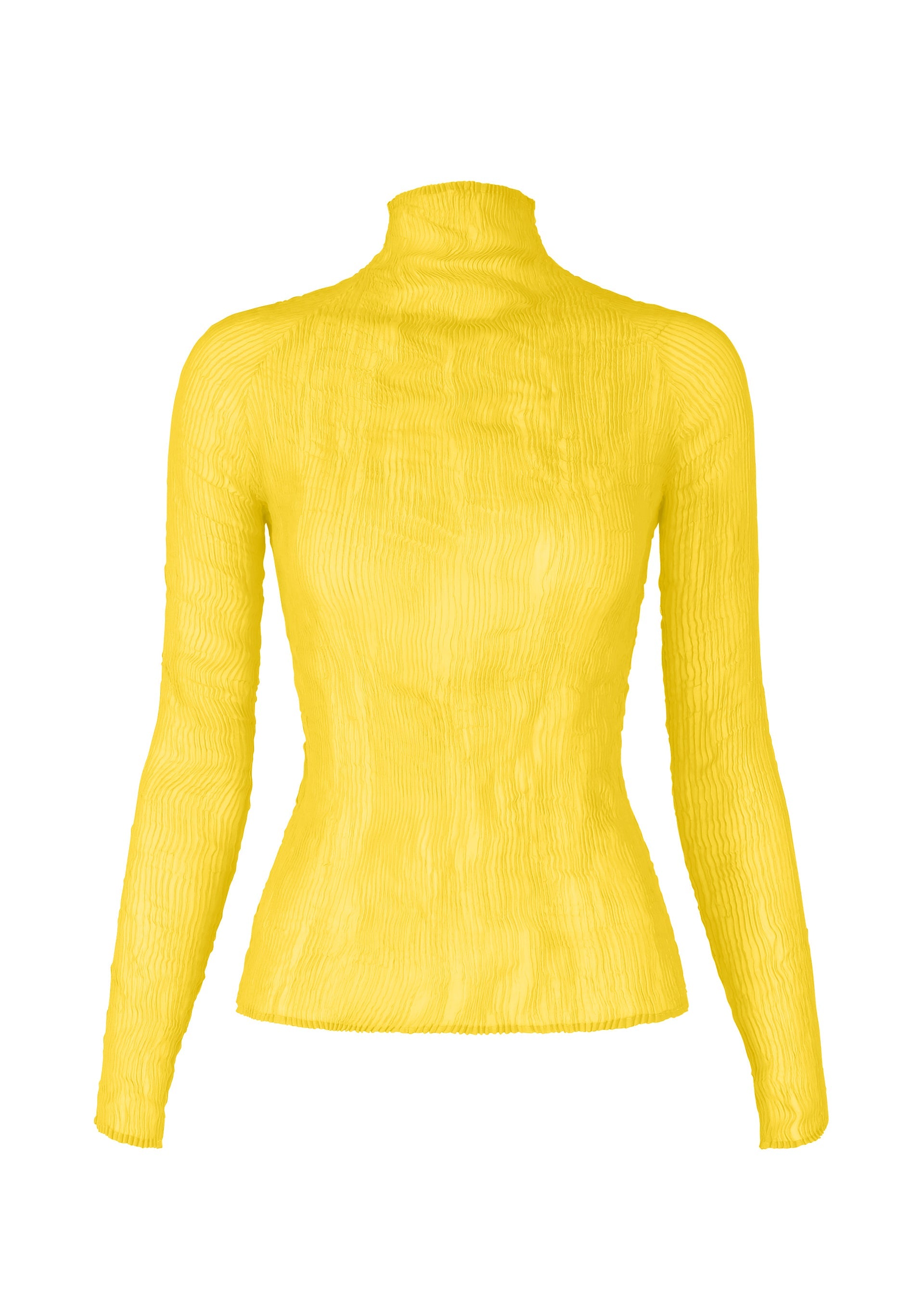 A product shot of the ISSEY MIYAKE CHIFFON TWIST 3 clothing in yellow (52).