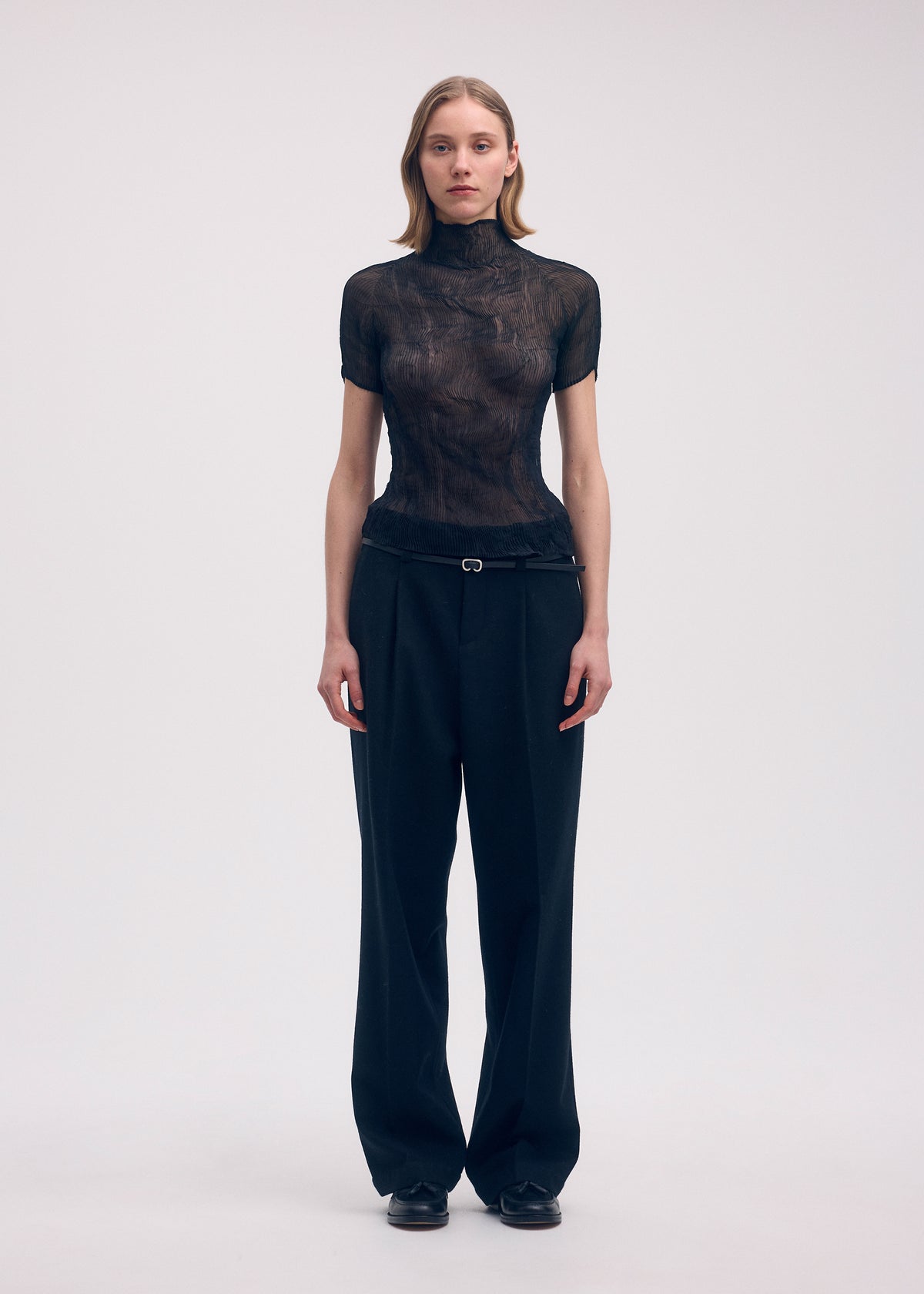 CHIFFON TWIST BK/WT-58 Top White