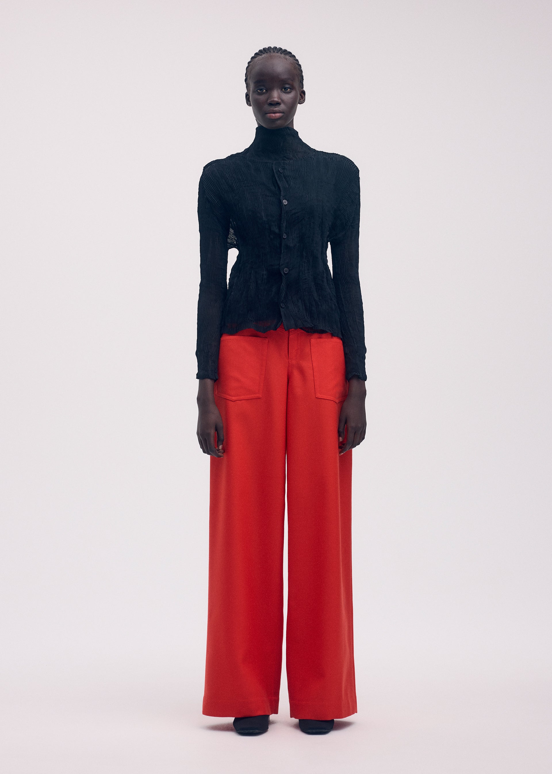 CHIFFON TWIST BK/WT-58 Cardigan White