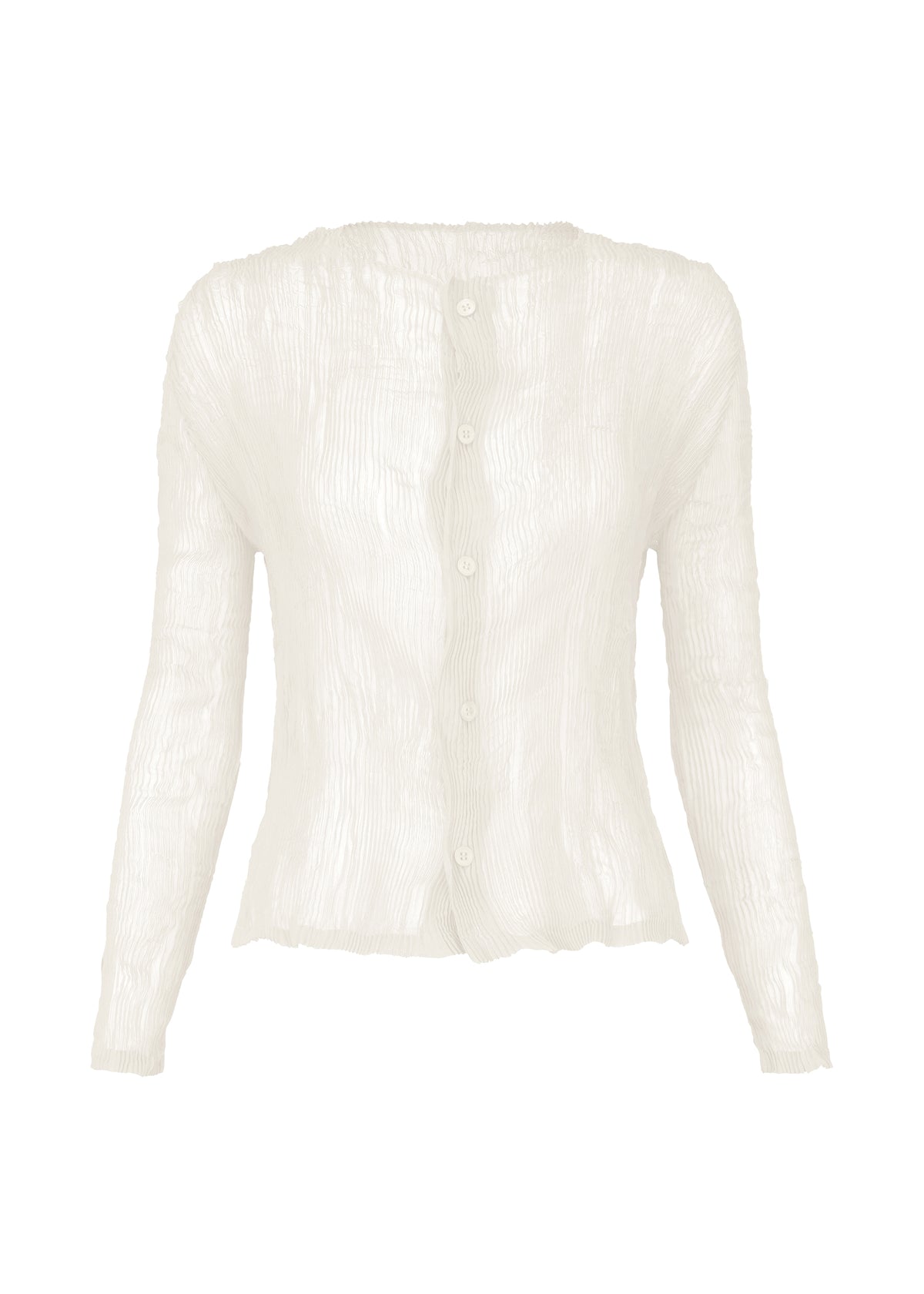 CHIFFON TWIST BK/WT Cardigan White