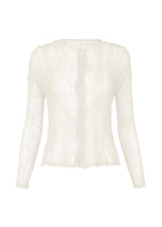 CHIFFON TWIST BK/WT Cardigan White