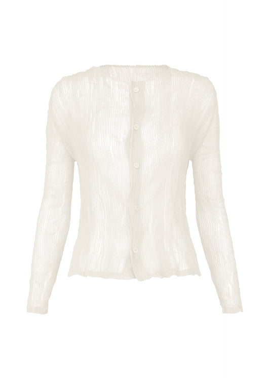 CHIFFON TWIST BK/WT Cardigan White