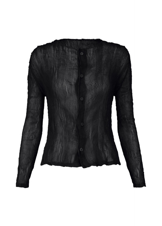 CHIFFON TWIST BK/WT Cardigan Black