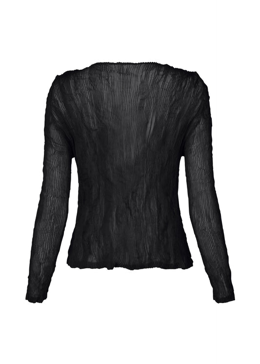 CHIFFON TWIST BK/WT Cardigan Black