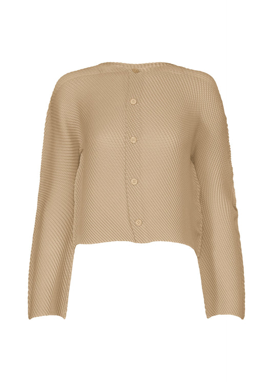 A product shot of the ISSEY MIYAKE SHIFTED MISTY PLEATS clothing in beige (41).