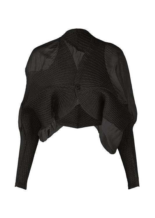 KNIT (CONTOUR) PLEATS Cardigan Black