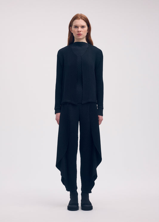 ORBICULAR PLEATS Cardigan Black