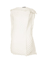 A product shot of the ISSEY MIYAKE PAPER BAG PLEATS tunic in white (01).