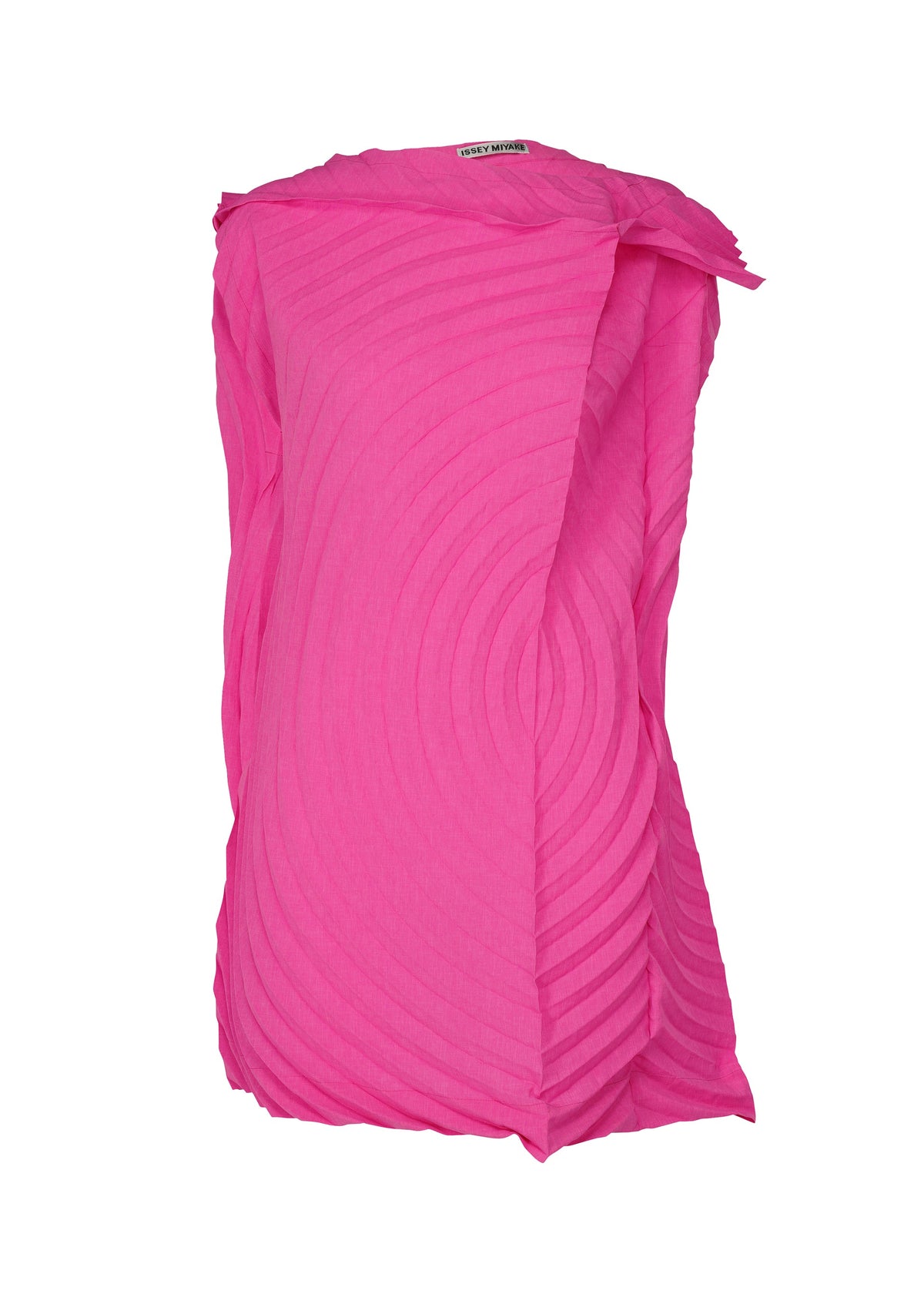 A product shot of the ISSEY MIYAKE PAPER BAG PLEATS tunic in pink (22).