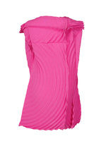 A detail shot of the ISSEY MIYAKE PAPER BAG PLEATS tunic.