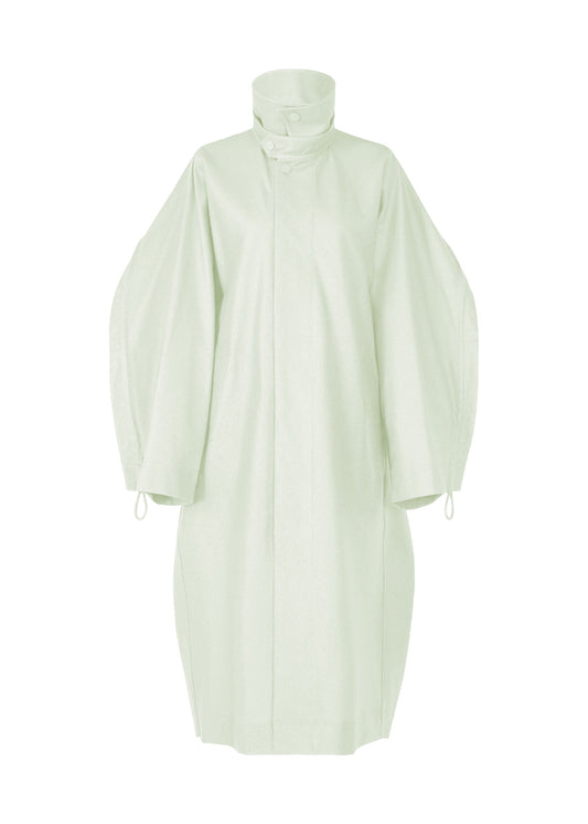 A product shot of the ISSEY MIYAKE HANG OR CARRY coat in mint (60).