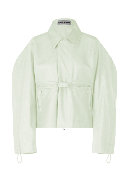 A product shot of the ISSEY MIYAKE HANG OR CARRY jacket in mint (60).