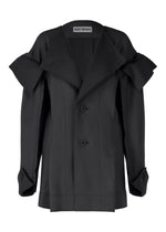 A product shot of the ISSEY MIYAKE LEFT UNDONE jacket in black (15).