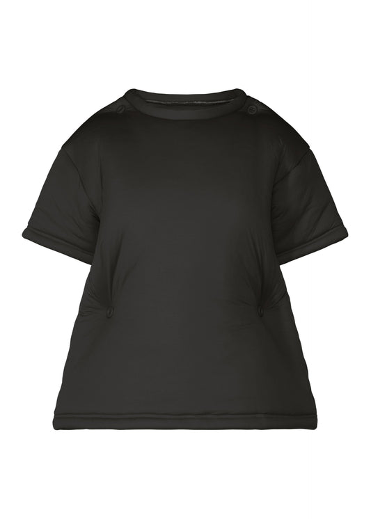 A product shot of the ISSEY MIYAKE PUMPED T top in black (15).