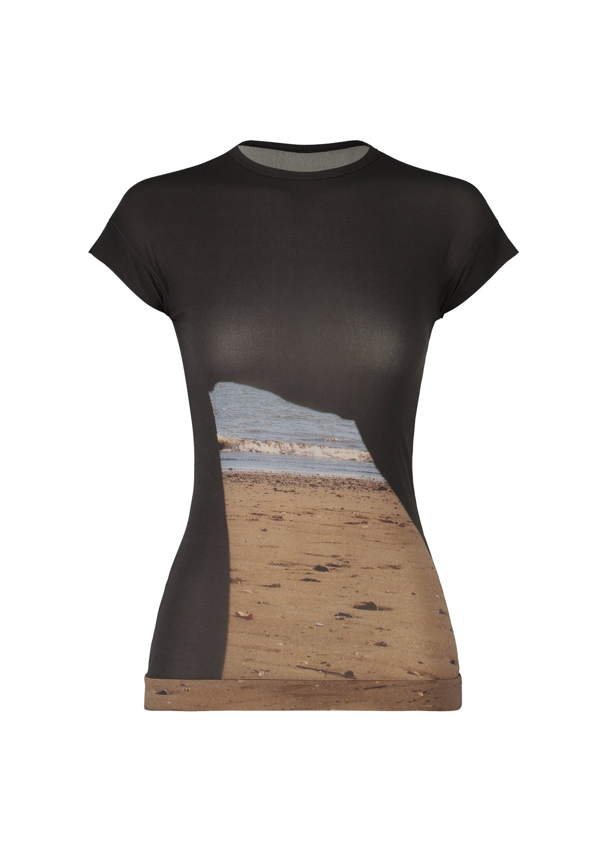 A product shot of the ISSEY MIYAKE LIKE SKIN (AT SHORE) top in shore.