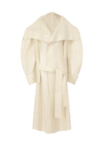A product shot of the ISSEY MIYAKE PANINI coat in white (01).