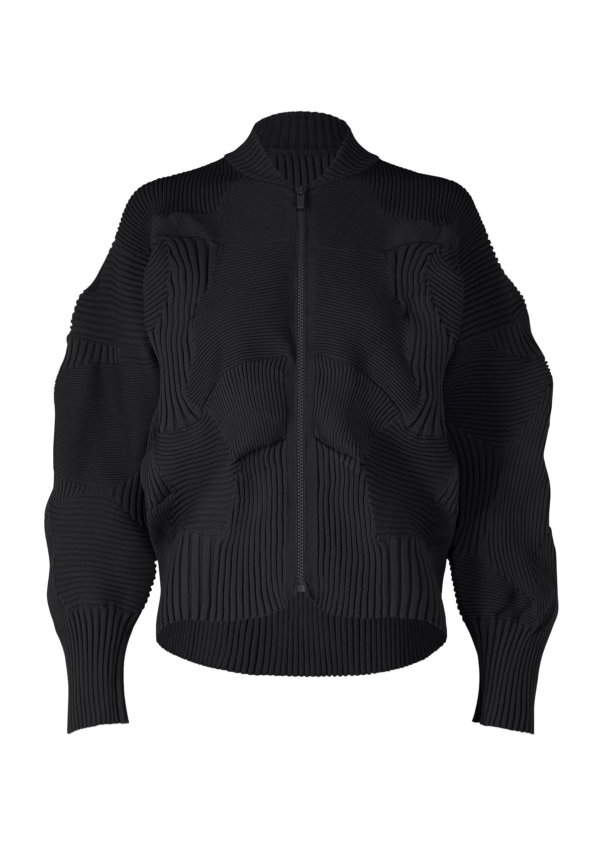 A product shot of the ISSEY MIYAKE KONE KONE jacket in black (15).