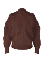 A product shot of the ISSEY MIYAKE KONE KONE jacket in dark brown (45).