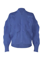 A product shot of the ISSEY MIYAKE KONE KONE jacket in blue (72).