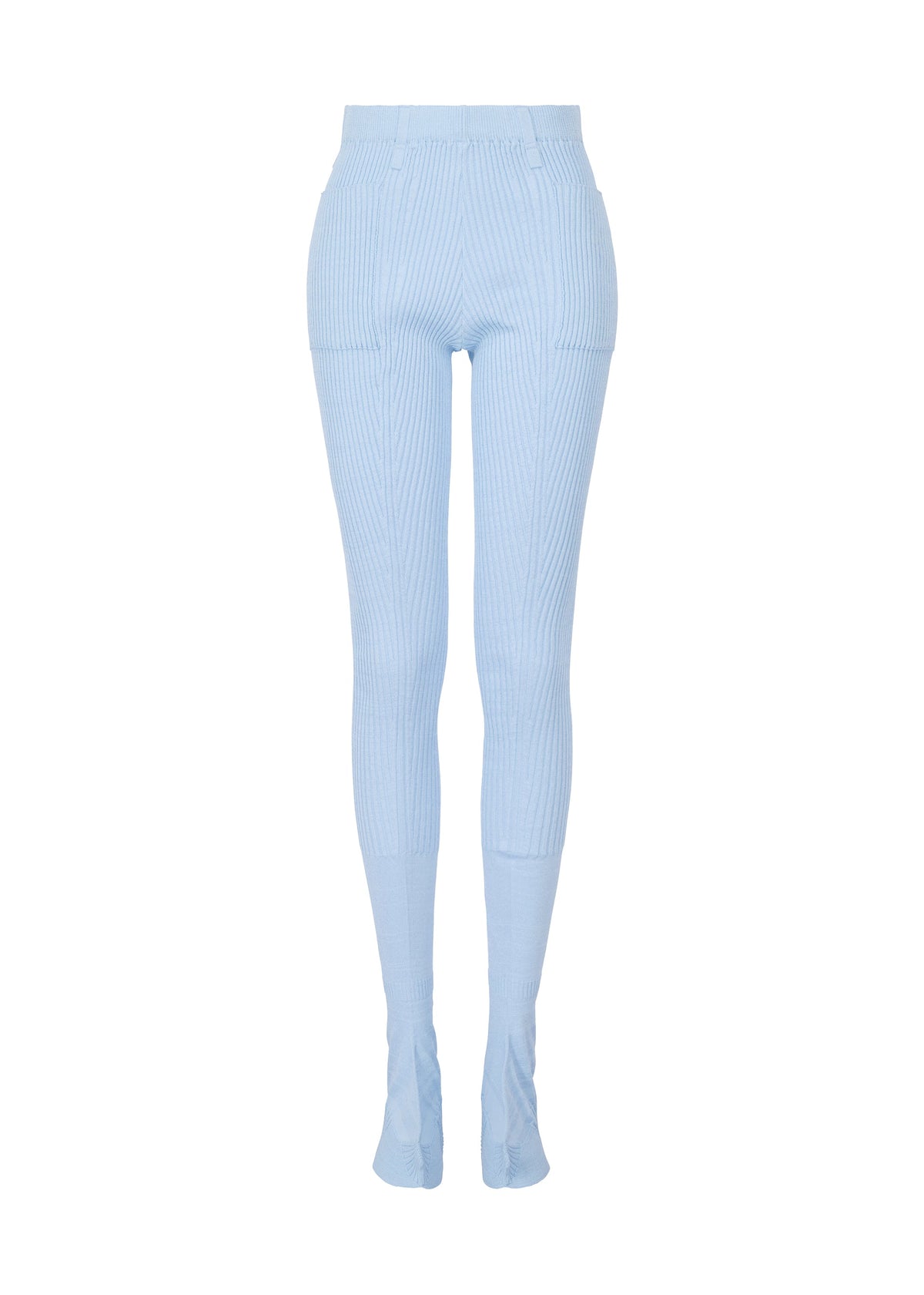 A product shot of the ISSEY MIYAKE ODD PANTS trousers in light blue (71).