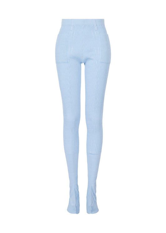 A product shot of the ISSEY MIYAKE ODD PANTS trousers in light blue (71).