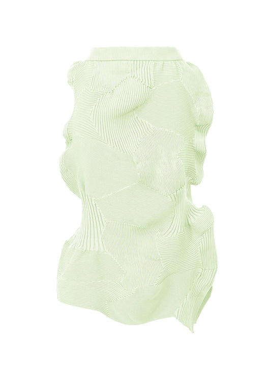 A product shot of the ISSEY MIYAKE KONE KONE skirt in mint (60).